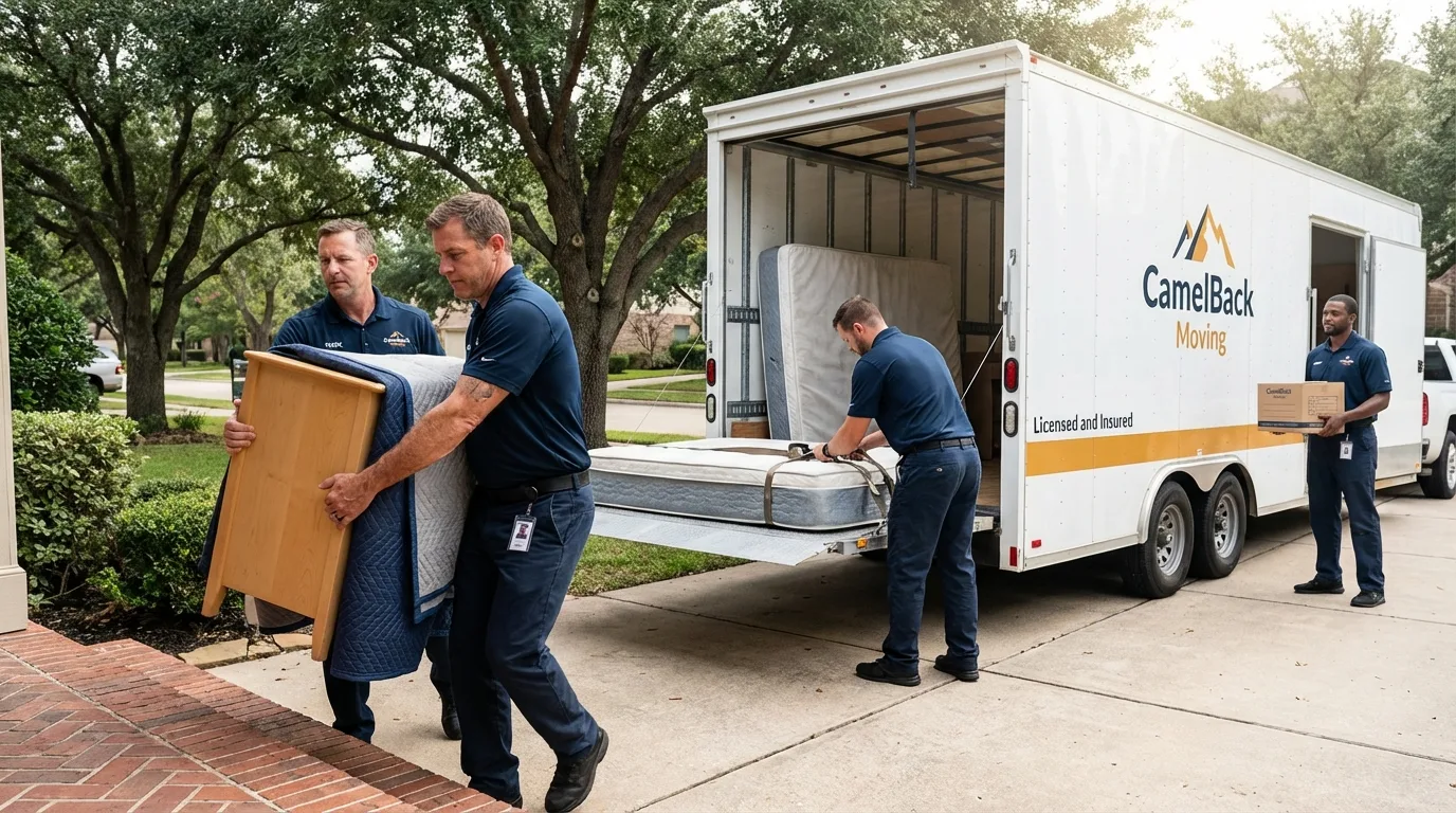 Crew loading residential truck for cross-state move from Julesburg, CO