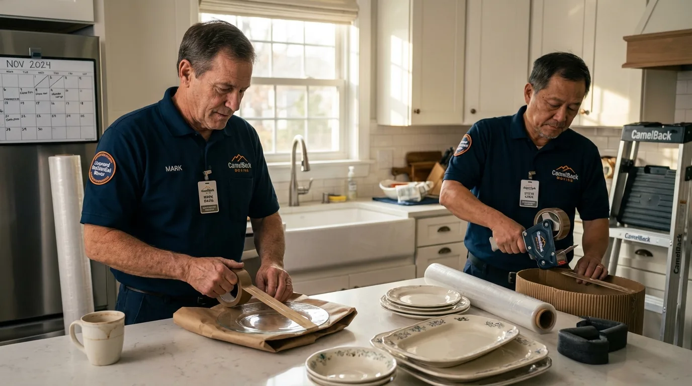 Professional crew packing kitchen dishware in Julesburg, CO